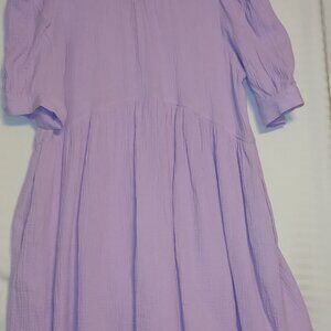 Lavender puff sleeve flare baby doll dress sizes L